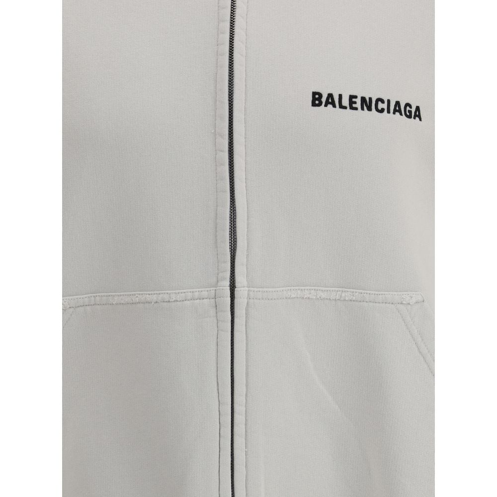 Balenciaga White Cotton Sweatshirt - Image 3