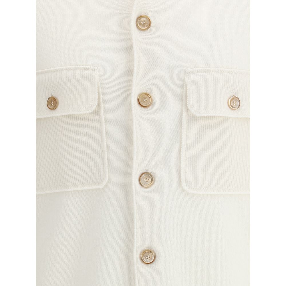 Brunello Cucinelli White Cashmere Cardigan - Image 3