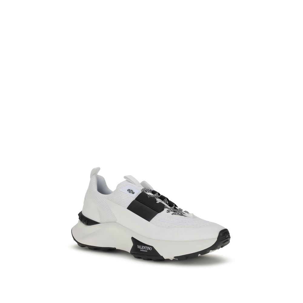 Valentino Garavani White Calf Leather Bos Taurus Athletic Sneakers - Image 2