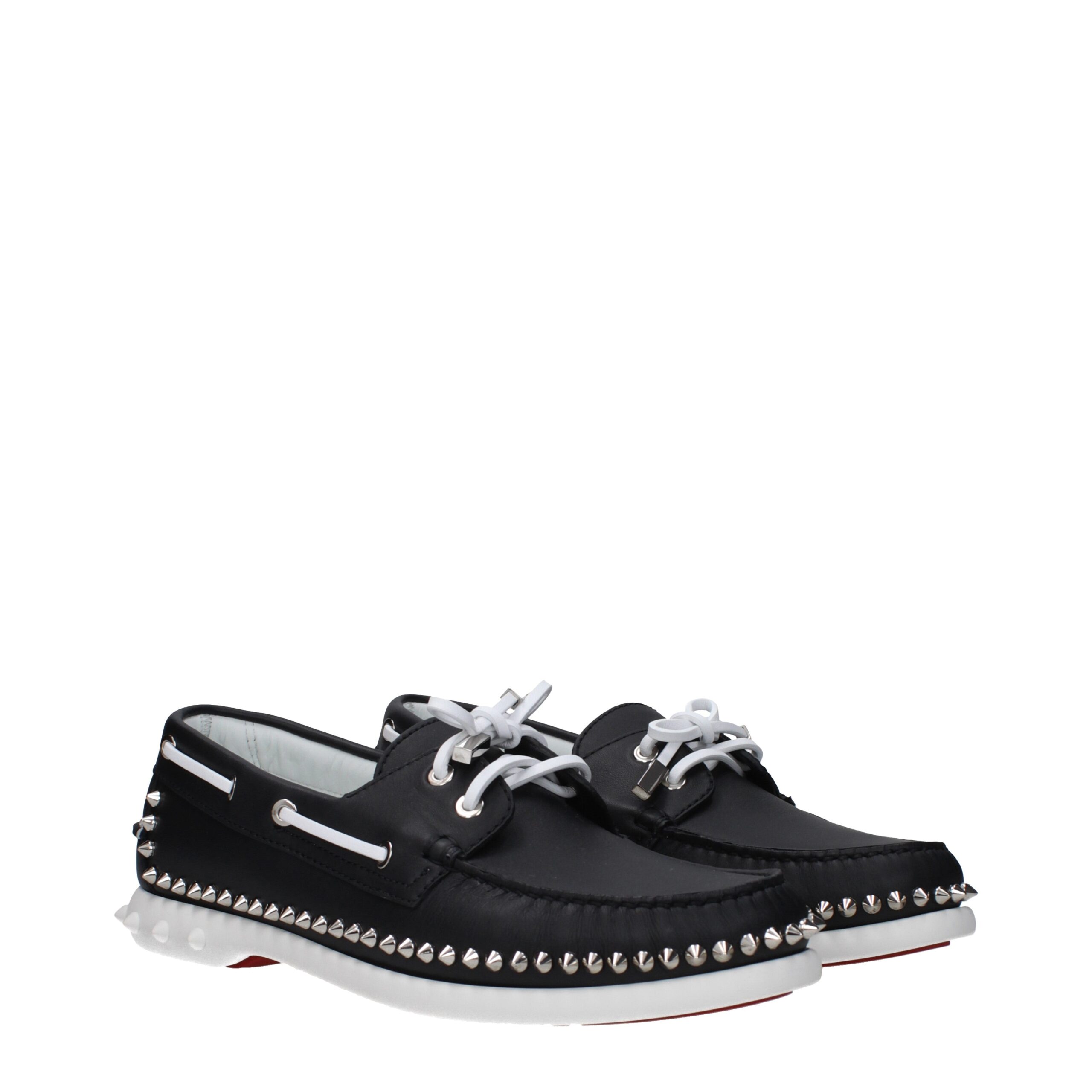 Christian Louboutin Black Leather Slip-On Loafers - Image 2