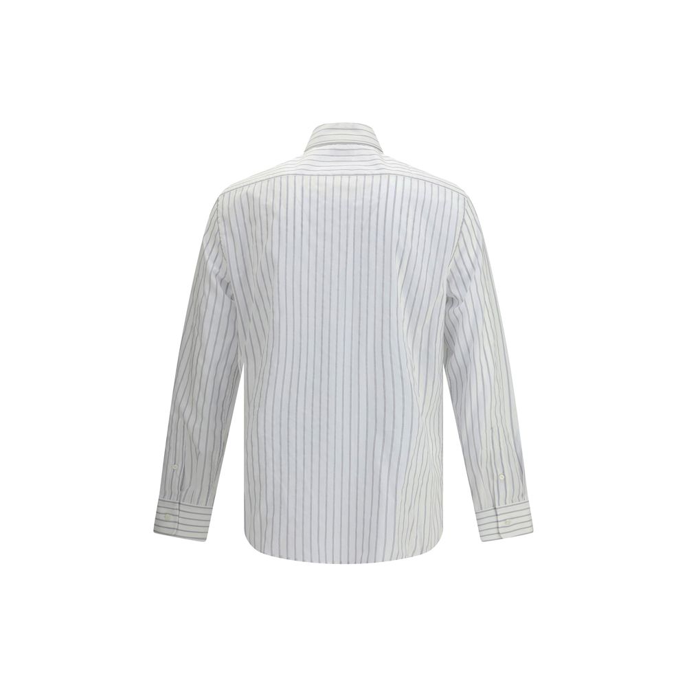 Brunello Cucinelli White Cotton Pattern Shirt - Image 2