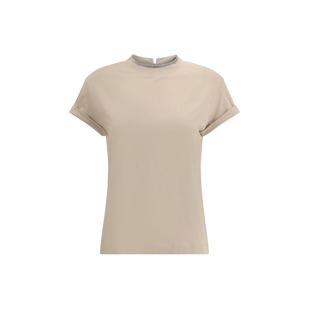Brunello Cucinelli Beige Elastane T-Shirt