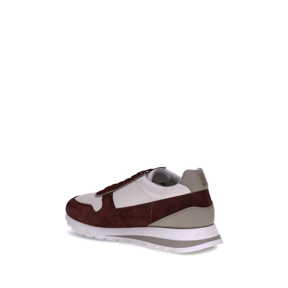 Brunello Cucinelli Multicolor Calf Leather Bos Taurus Platform Sneakers - Image 3