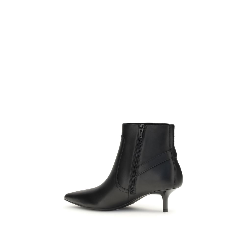 PINKO Black Calf Leather Bos Taurus Ankle Boots - Image 3