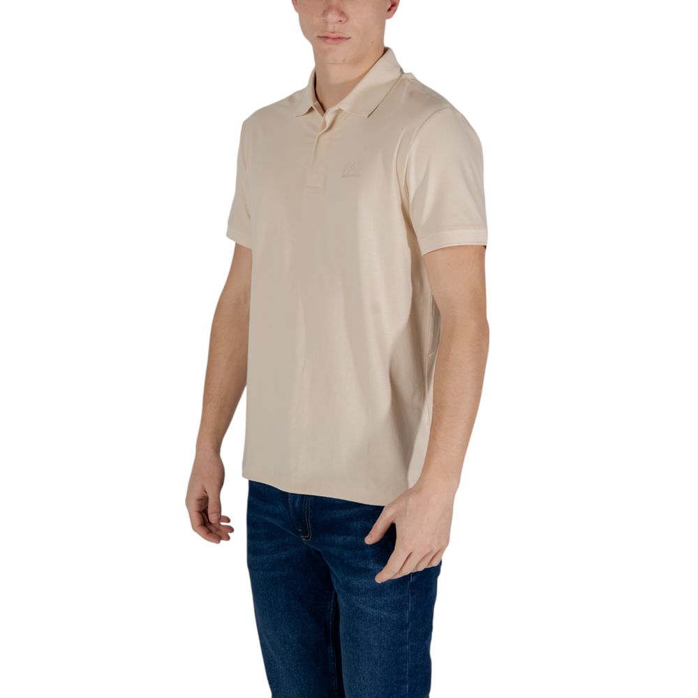 EA7 Emporio Armani Beige Cotton Polo Shirt - Image 2