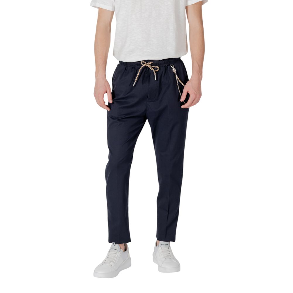Gianni Lupo Blue Cotton Casual Pants - Image 2