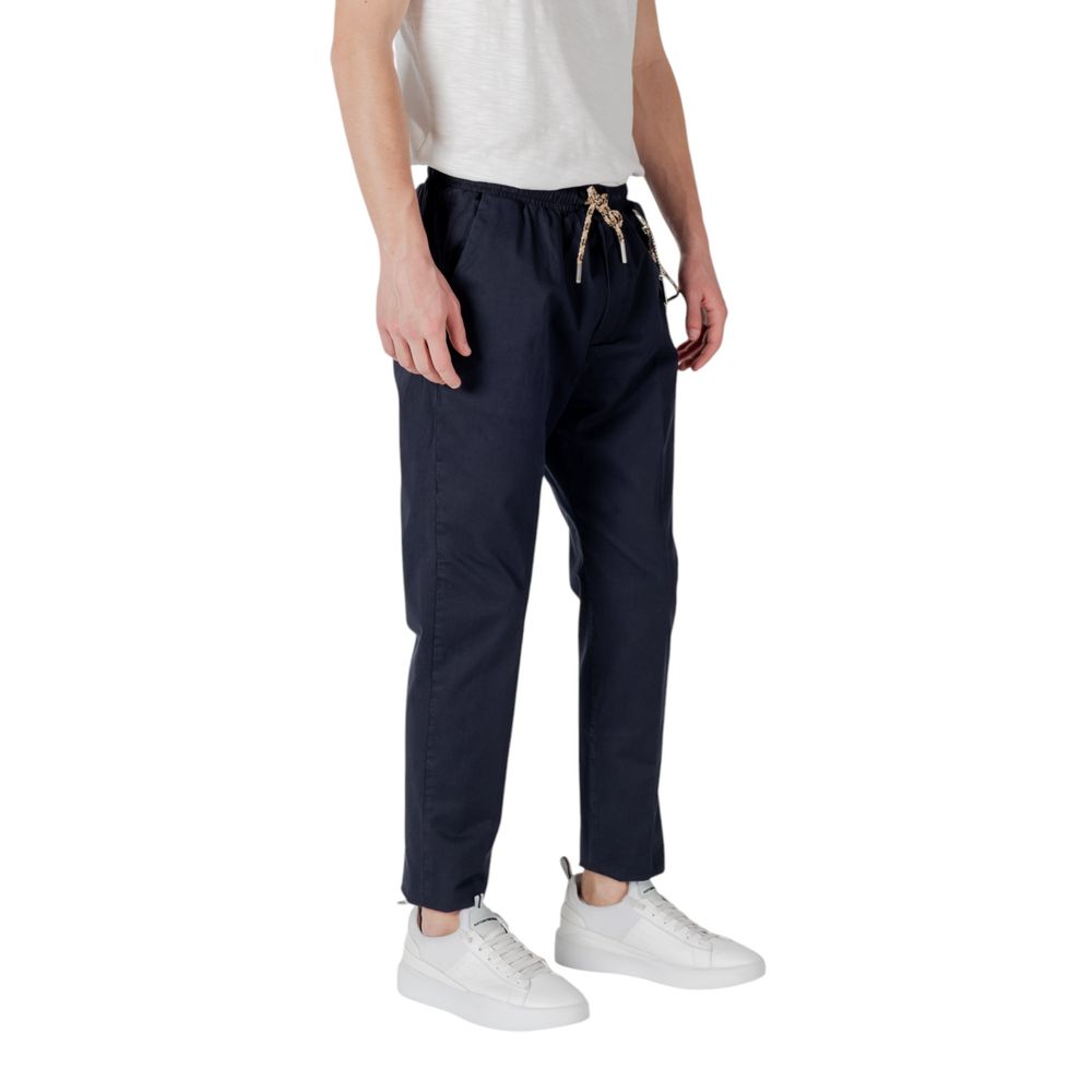 Gianni Lupo Blue Cotton Casual Pants - Image 4