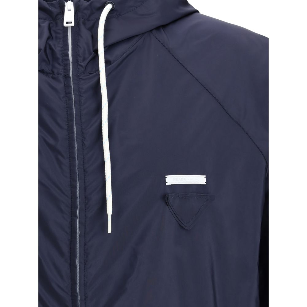 Prada Blue Recycled Polyamide Shell Jacket - Image 3