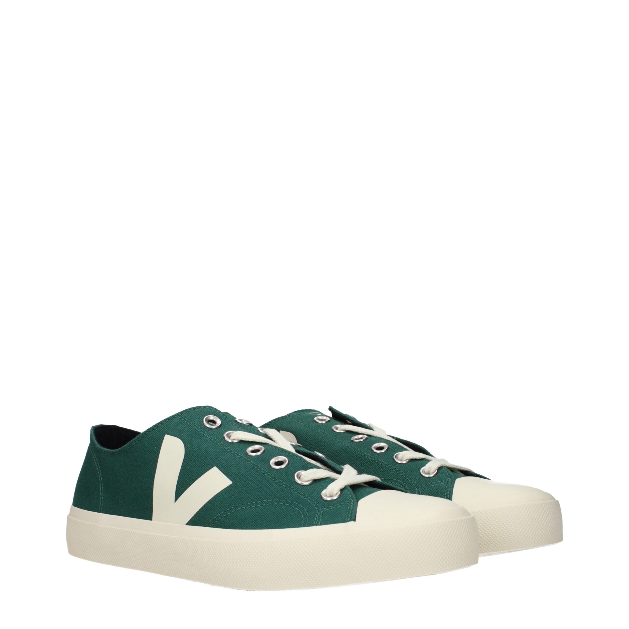 Veja Green Fabric Low Top Sneakers - Image 2