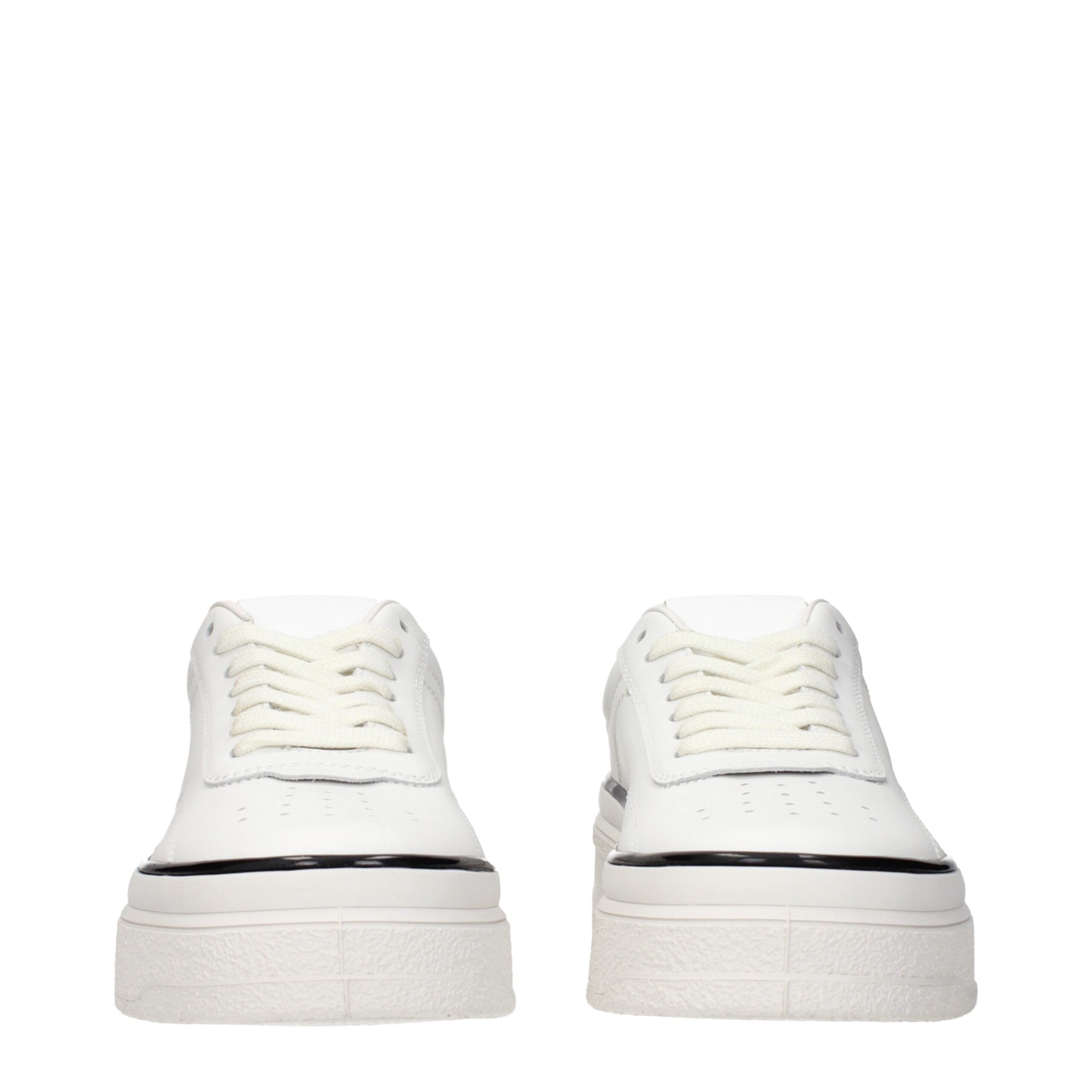 Jil Sander White Leather Platform Sneakers - Image 3