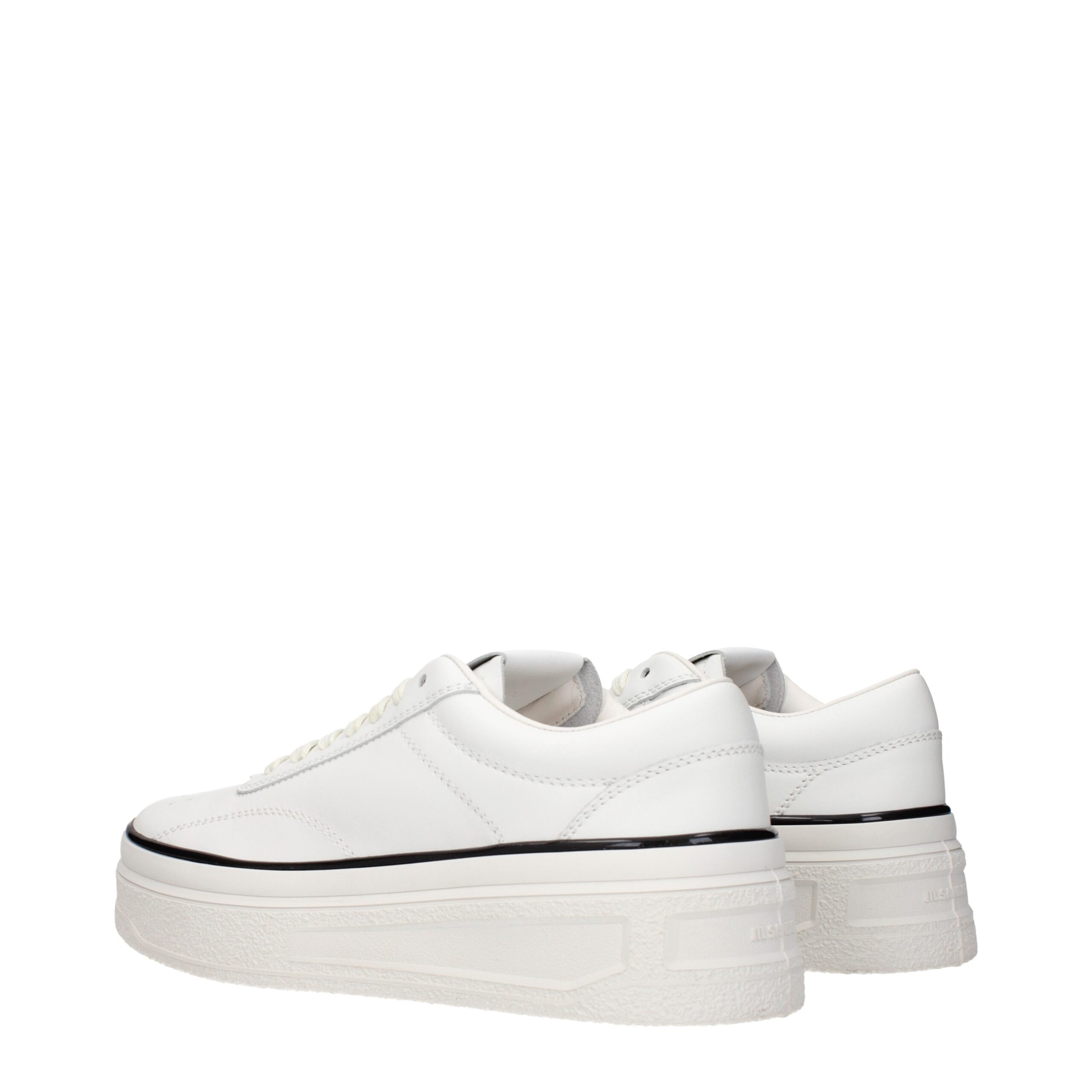 Jil Sander White Leather Platform Sneakers - Image 4
