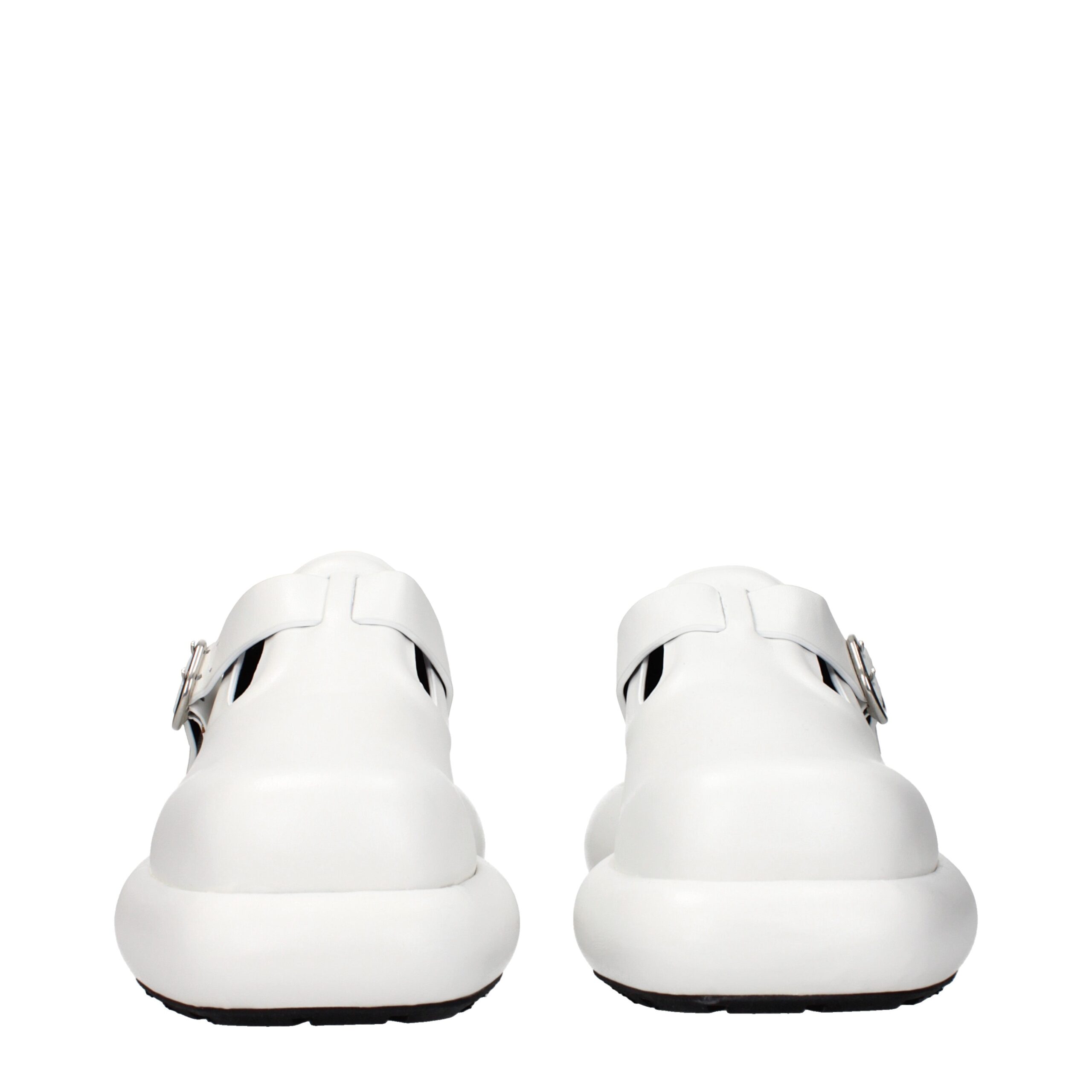 Jil Sander White Leather Slip-On Loafers - Image 3