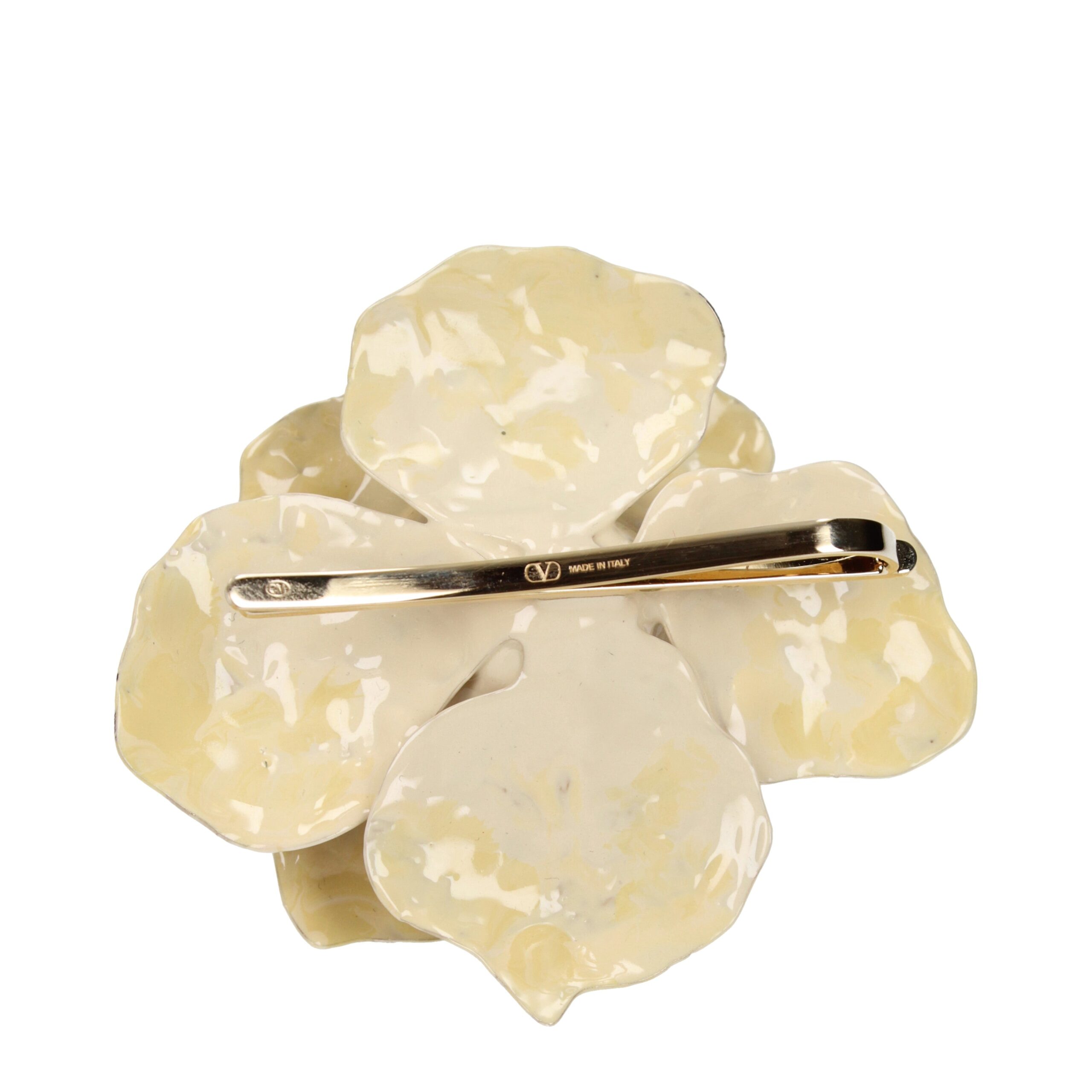 Valentino Garavani Beige Metal Broch - Image 2