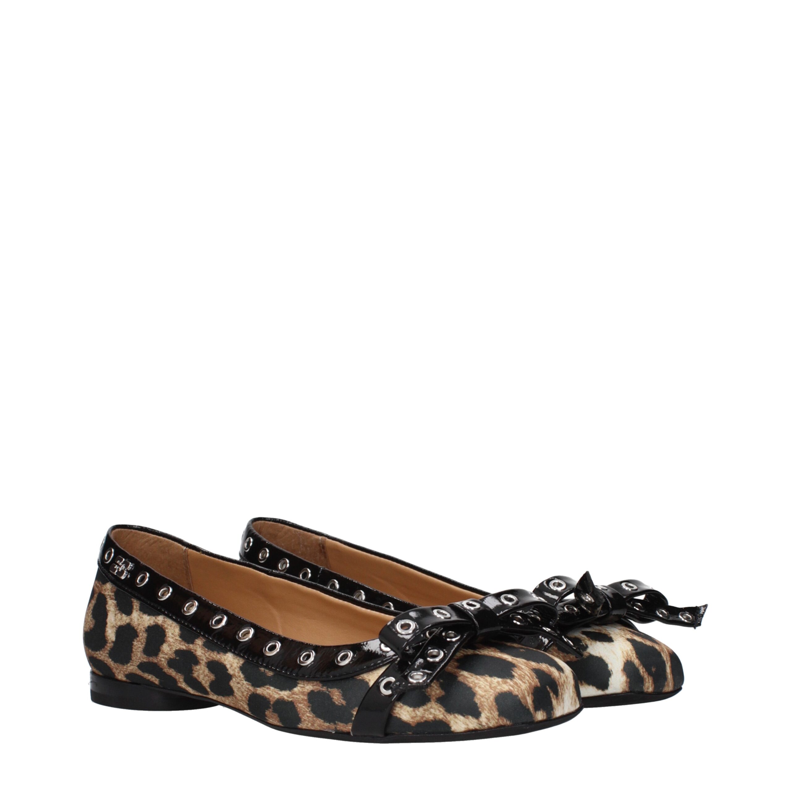 Ganni Brown Fabric Ballet Flats - Image 2