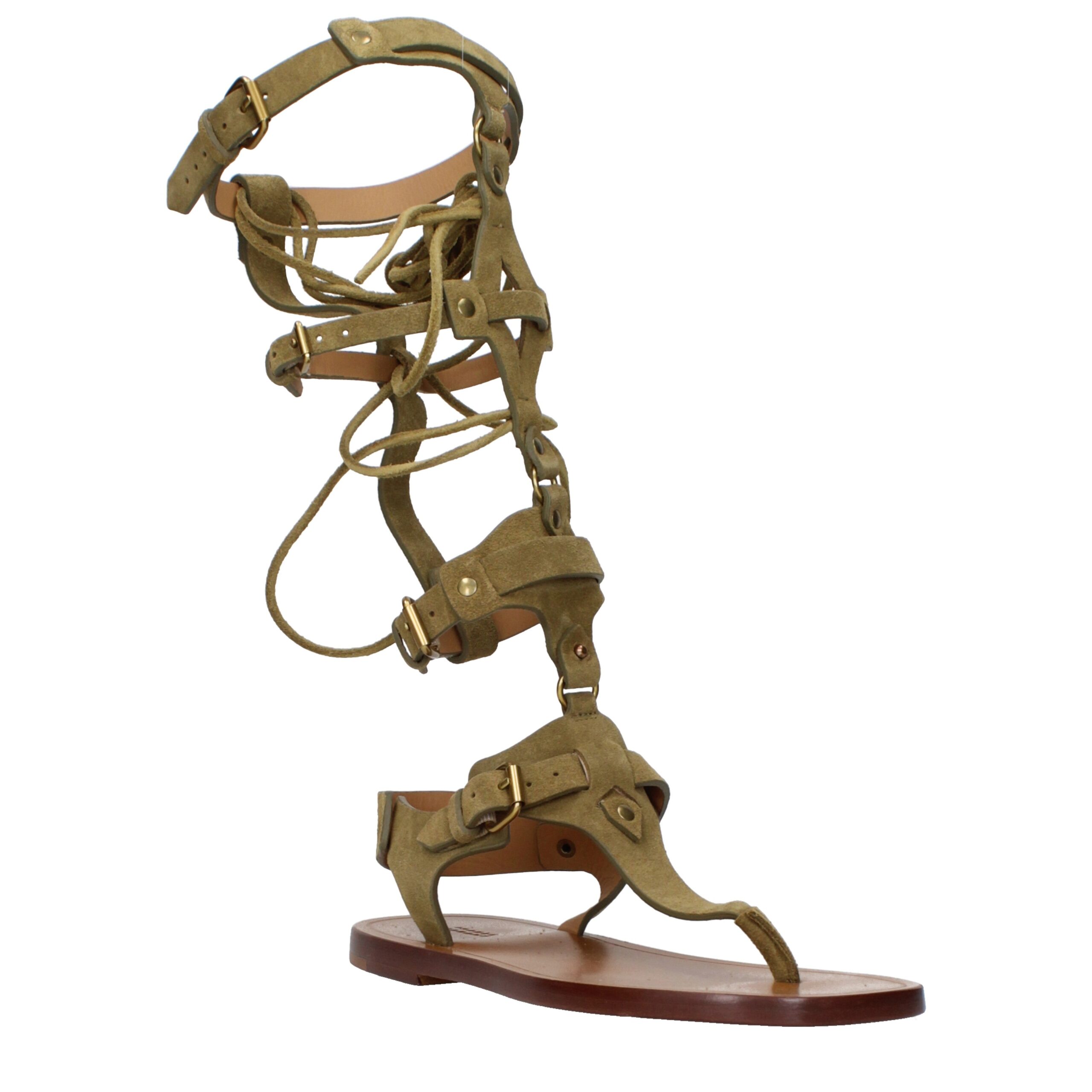 Isabel Marant Gray Leather Flip-Flop Sandals - Image 2