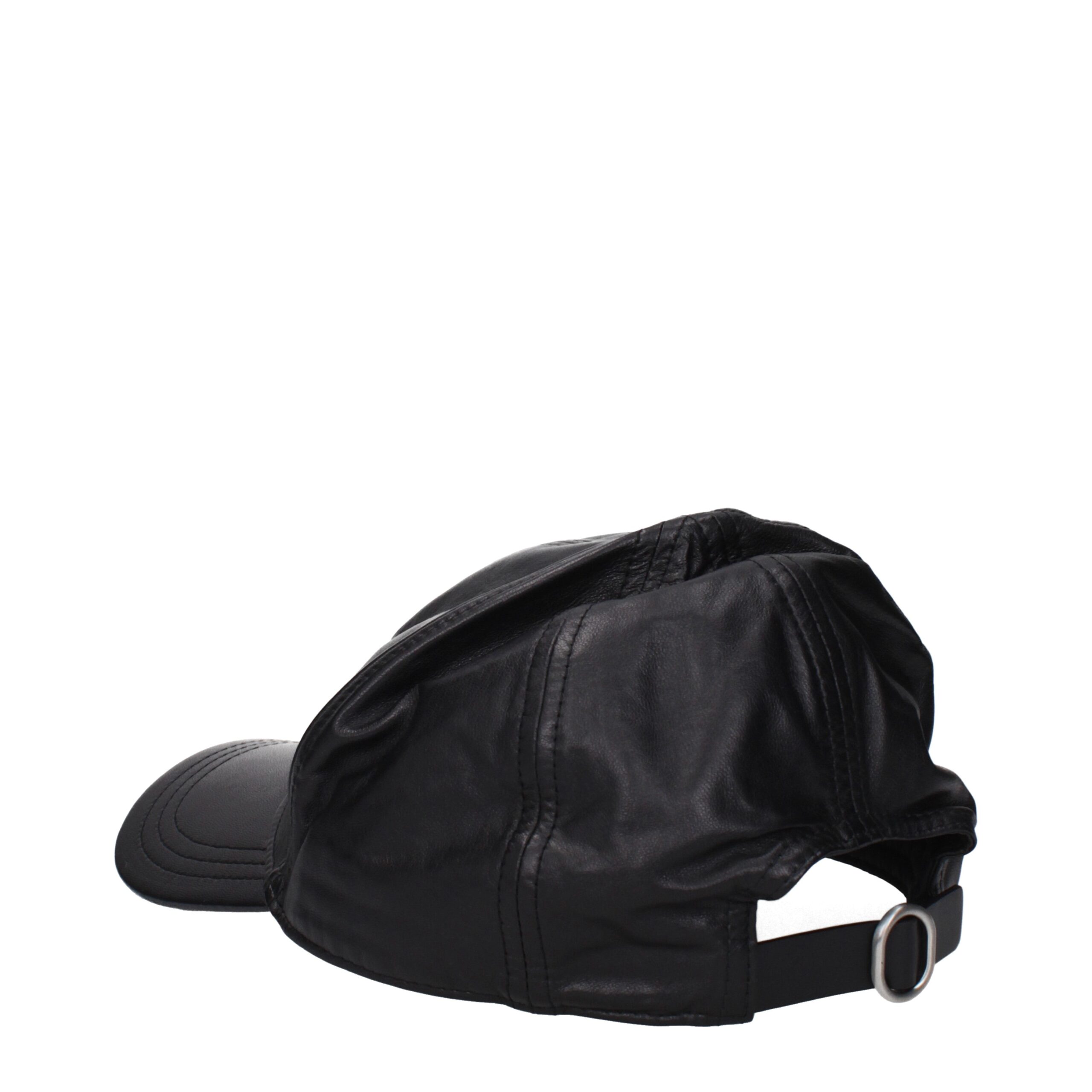 Jil Sander Black Leather Cap (Baseball Hat) - Image 2