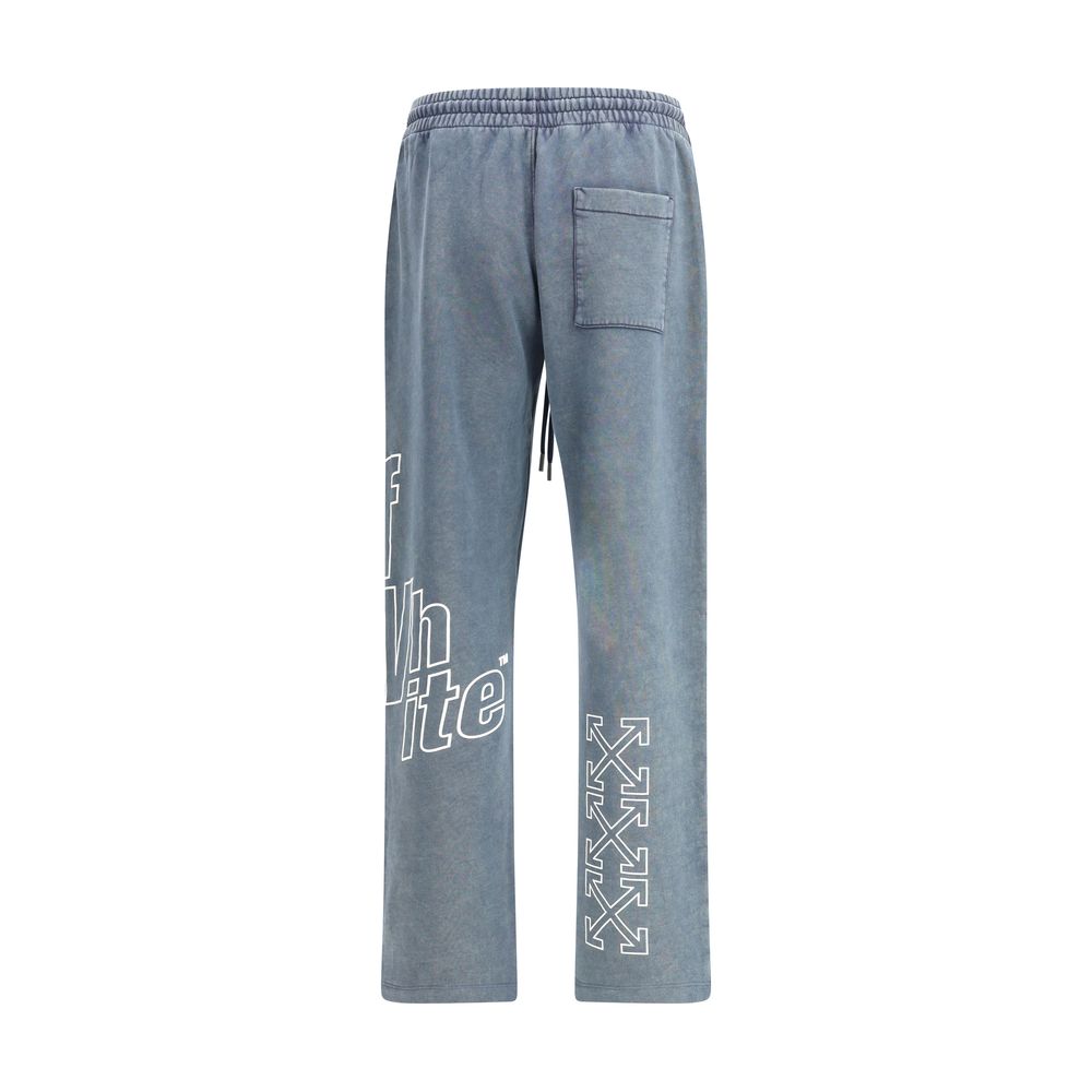Off-White Blue Cotton Joggers (Workout Pants) - Image 2