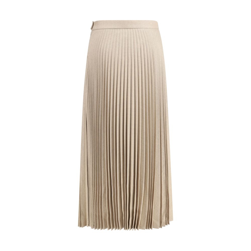 True Royal Beige Wool Long Skirt - Image 2