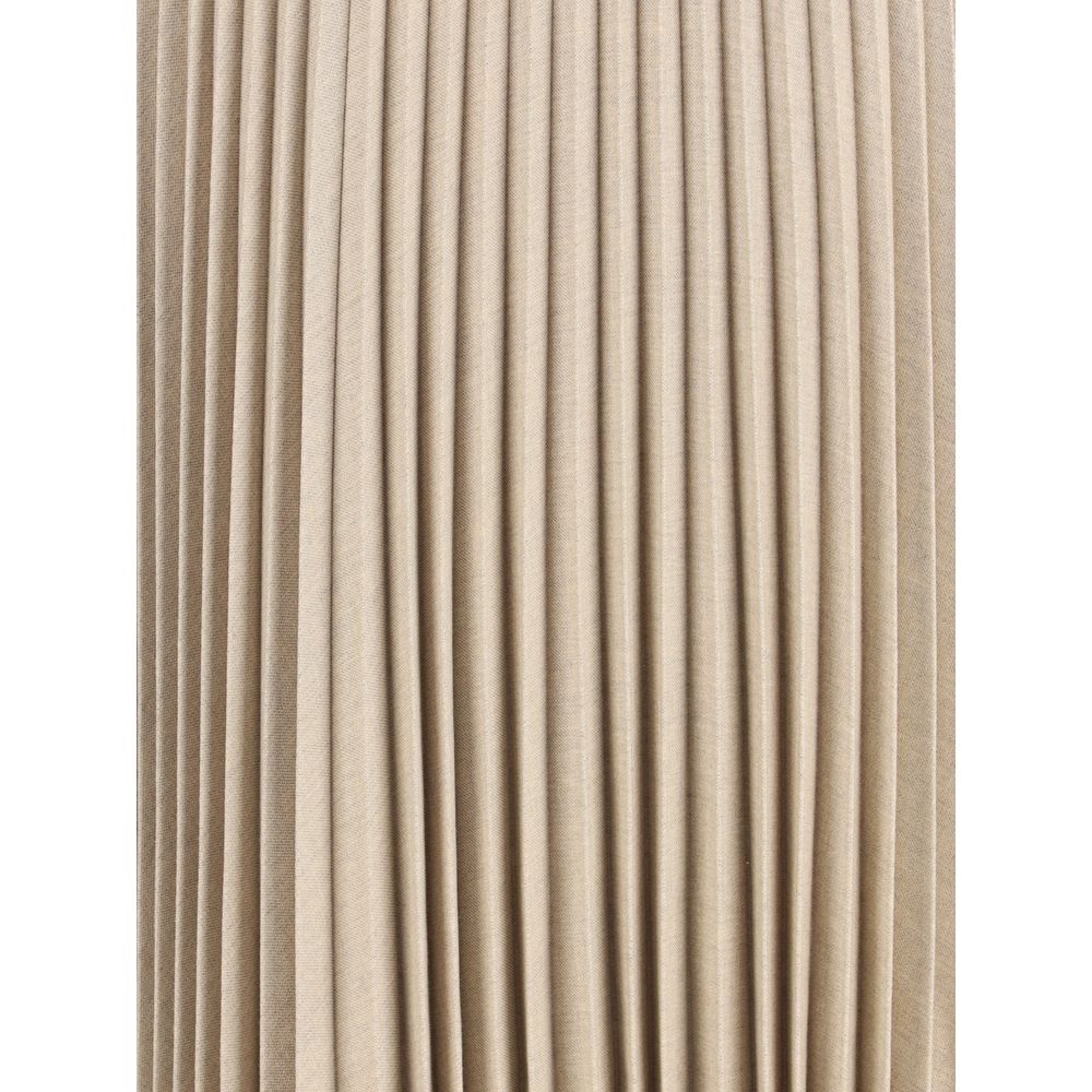 True Royal Beige Wool Long Skirt - Image 3