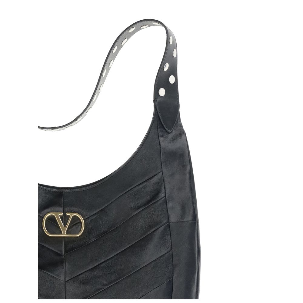 Valentino Garavani Black Leather Shoulder Bag - Image 3