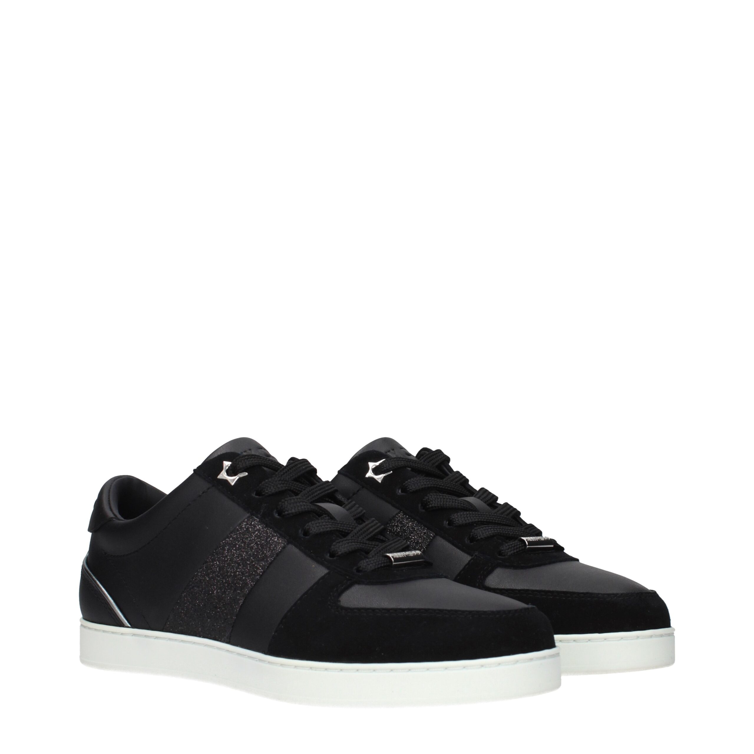 Jimmy Choo Black Leather Low Top Sneakers - Image 2
