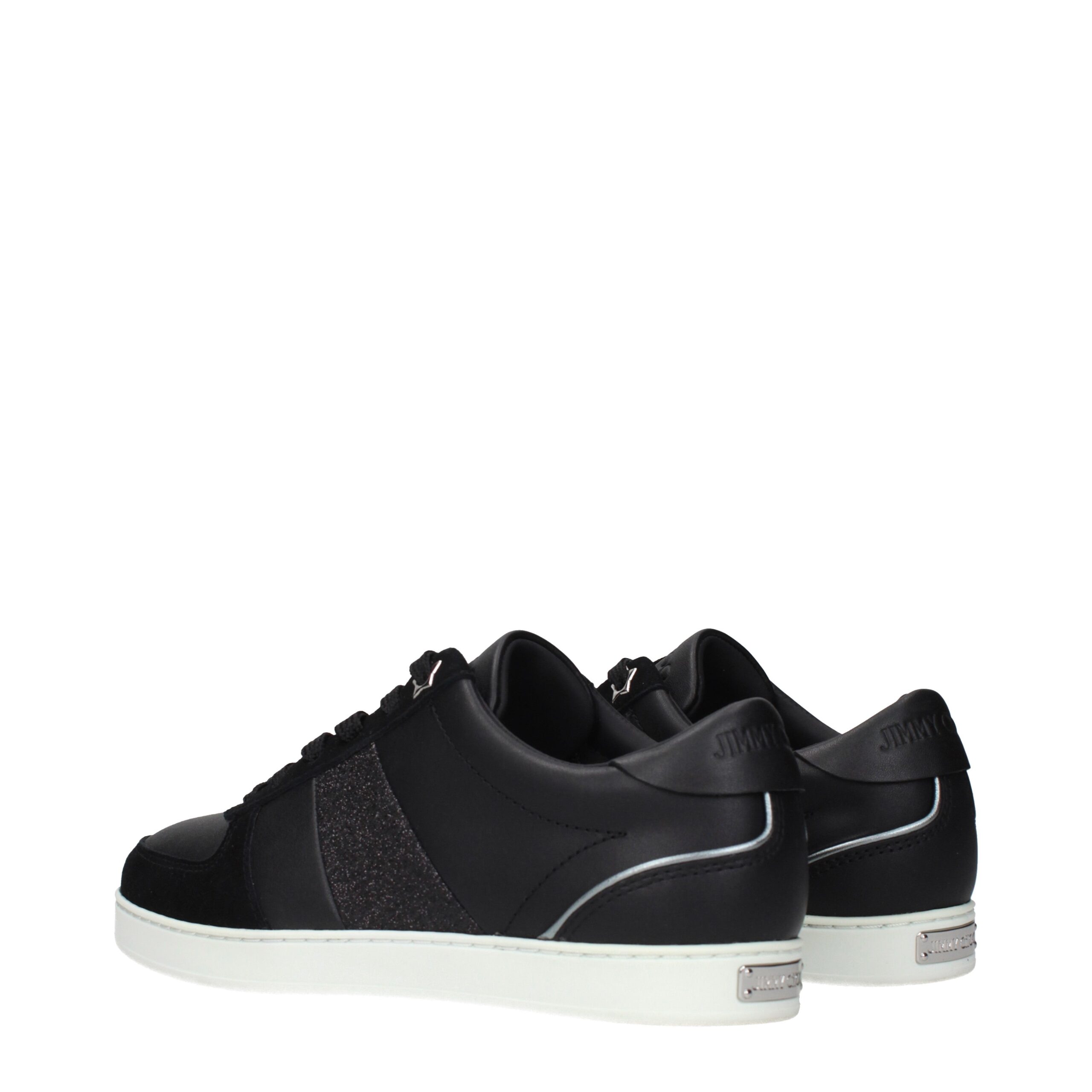 Jimmy Choo Black Leather Low Top Sneakers - Image 4