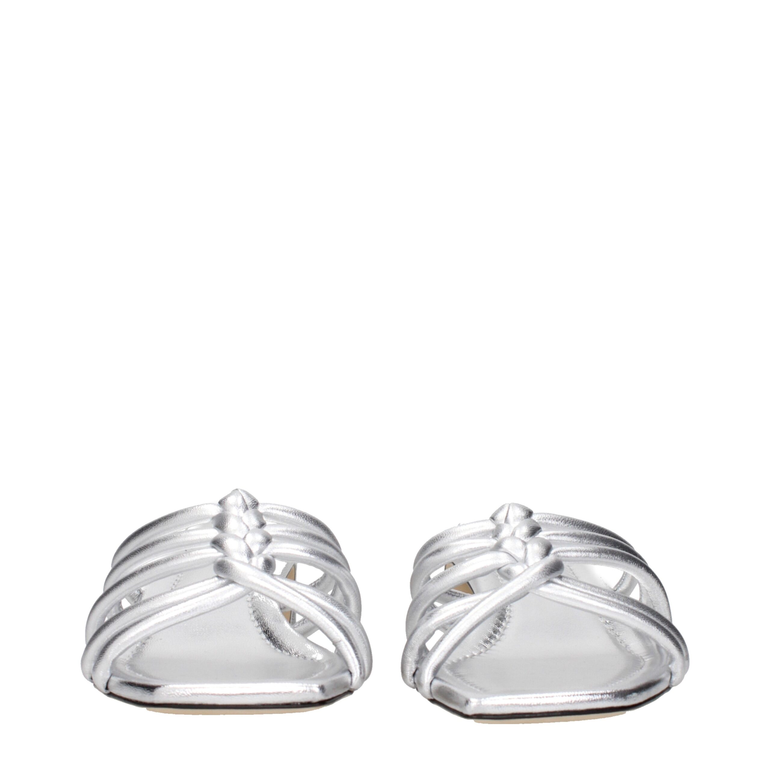Jimmy Choo Gray Leather Flat Sandals - Image 3