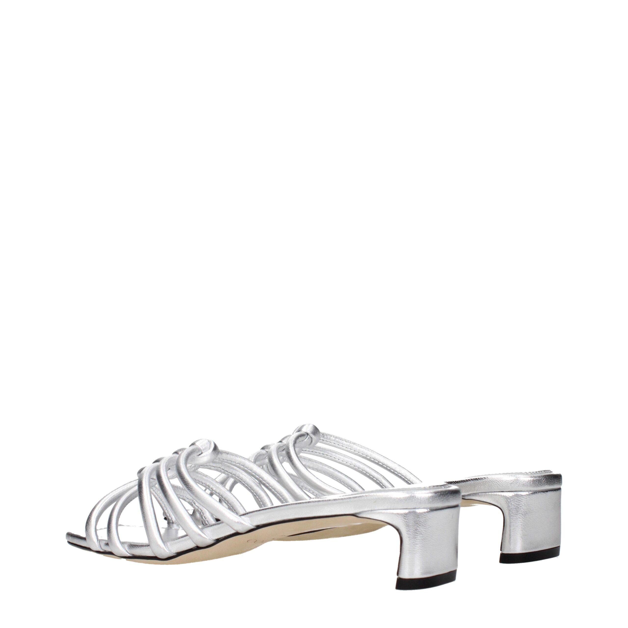 Jimmy Choo Gray Leather Flat Sandals - Image 4