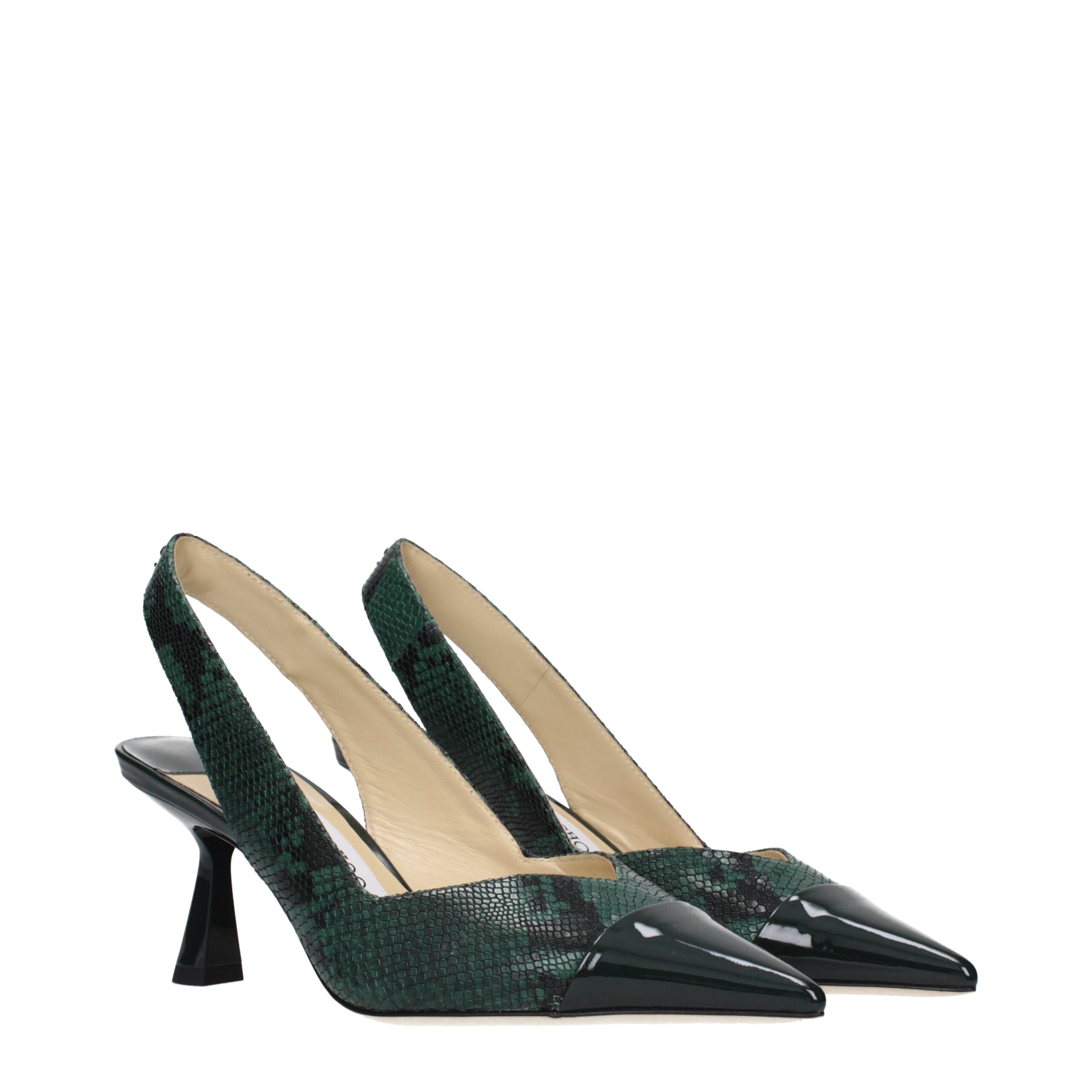 Jimmy Choo Green Leather High Heel Pumps - Image 2