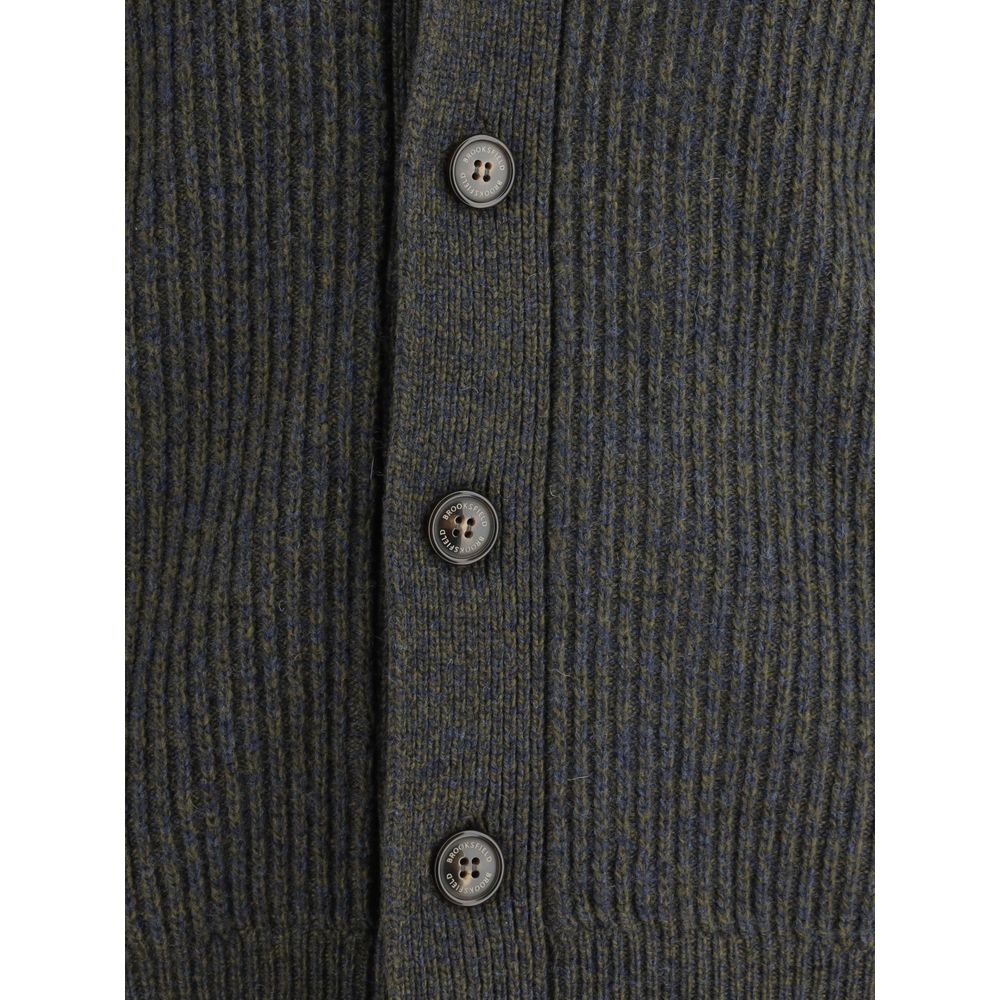 Brooksfield Bicolor Fleece Wool Cardigan - Image 3