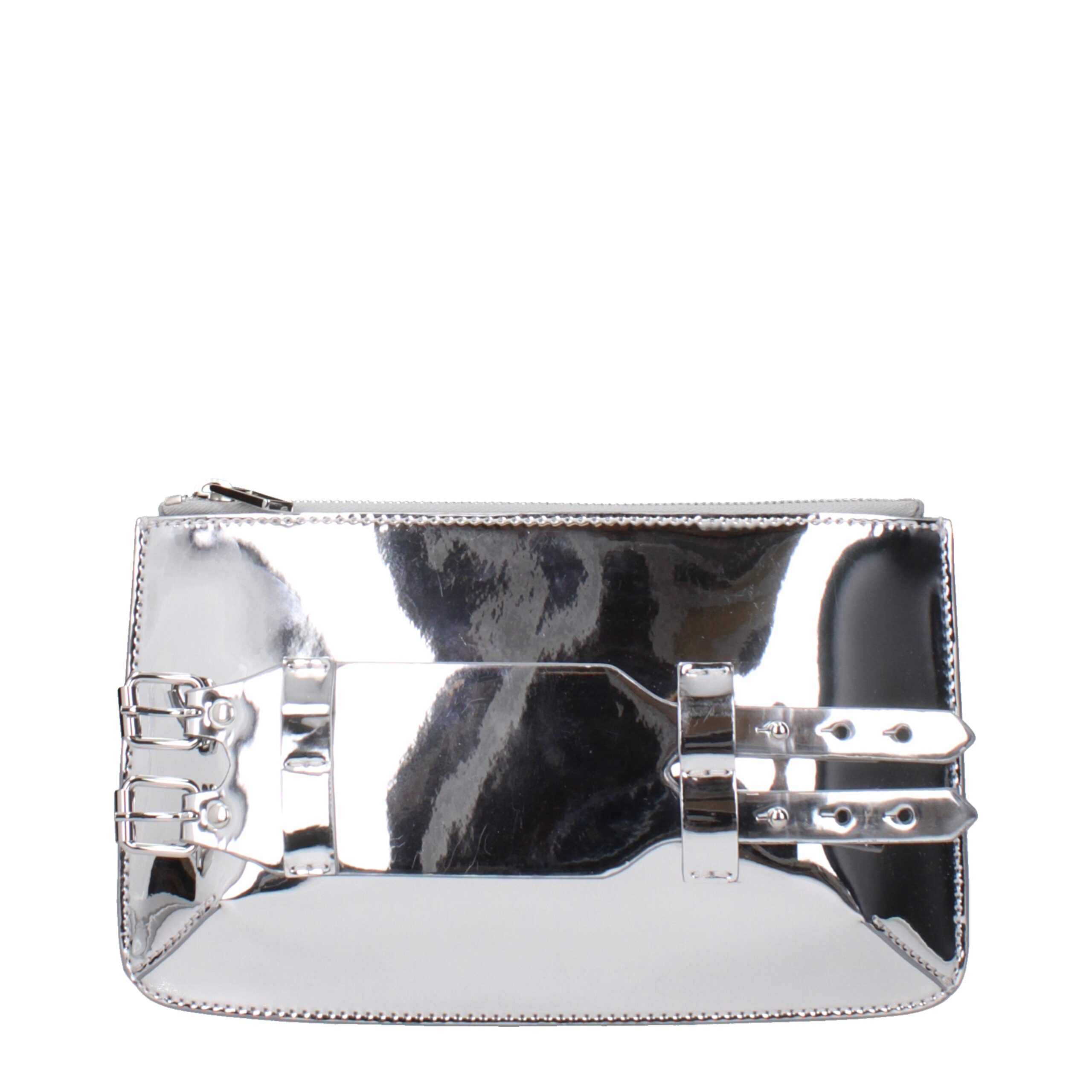 Maison Margiela Gray Leather Clutch Bag - Image 3