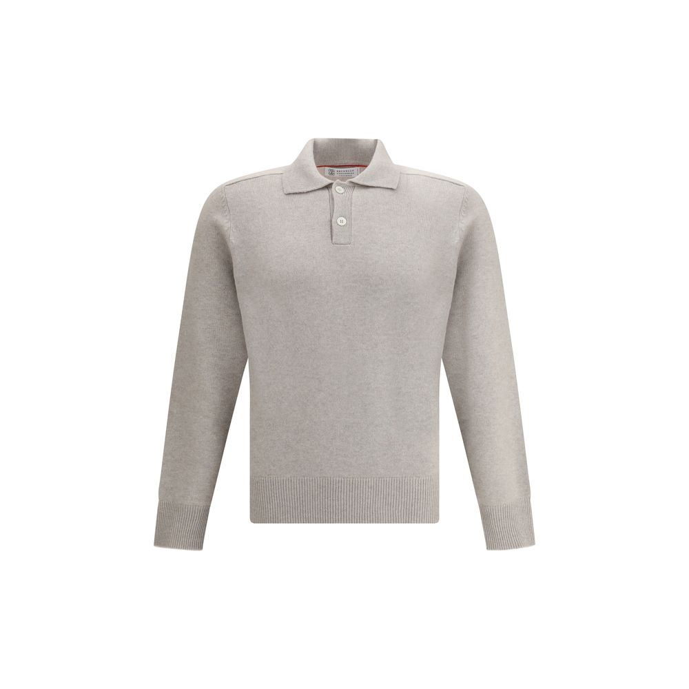 Brunello Cucinelli Beige Cashmere Polo Shirt