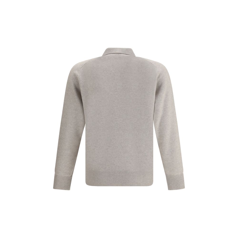 Brunello Cucinelli Beige Cashmere Polo Shirt - Image 2