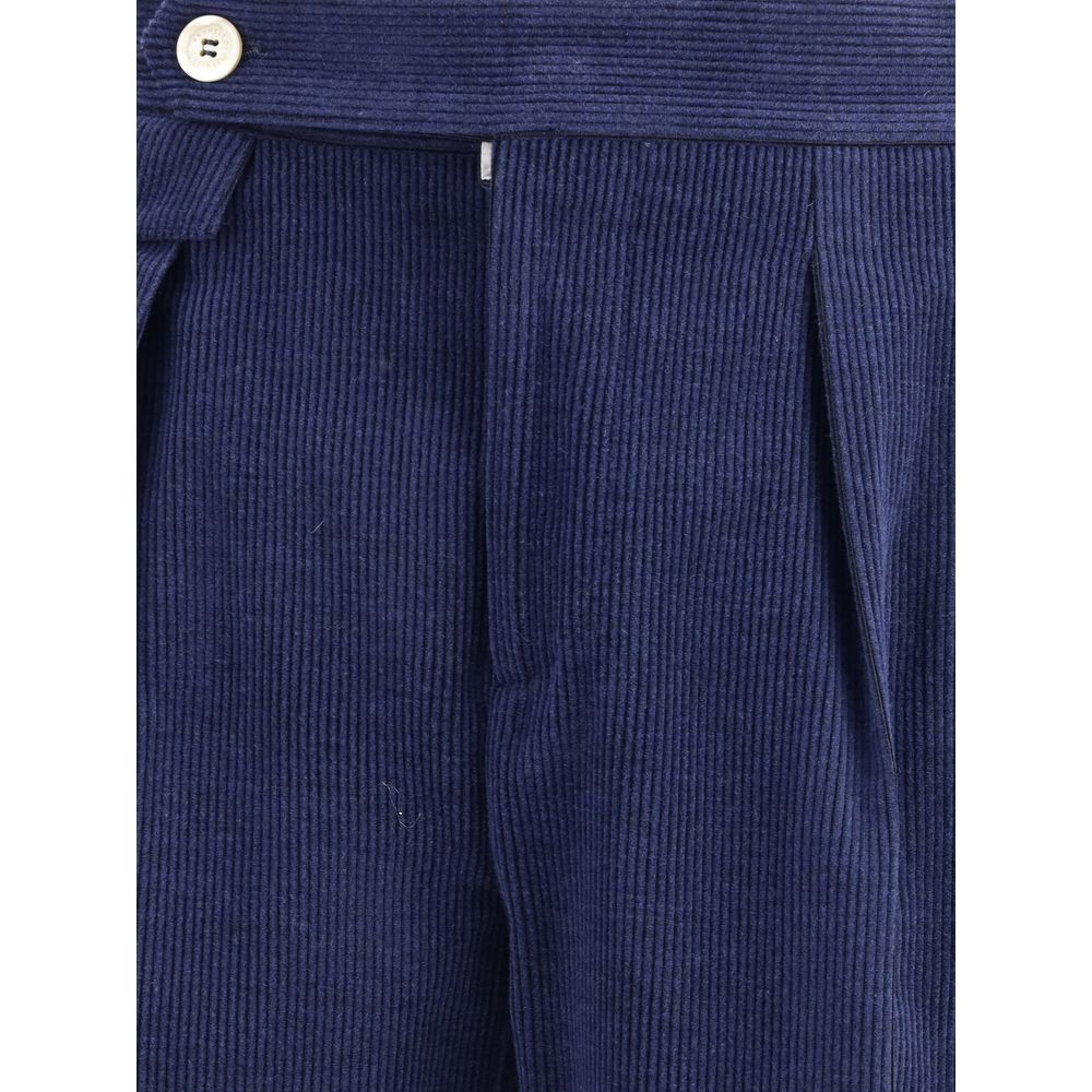 Brunello Cucinelli Blue Wool Casual Pants - Image 3