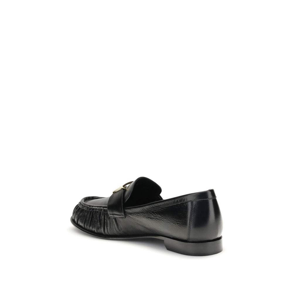 Fendi Black Calf Leather Bos Taurus Slip-On Loafers - Image 3
