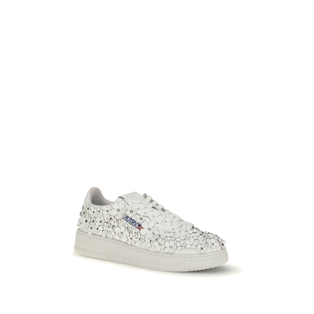 Autry White Calf Leather Bos Taurus Low Top Sneakers - Image 2