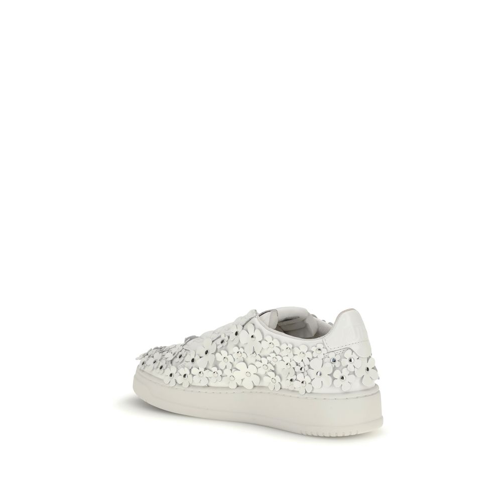 Autry White Calf Leather Bos Taurus Low Top Sneakers - Image 3