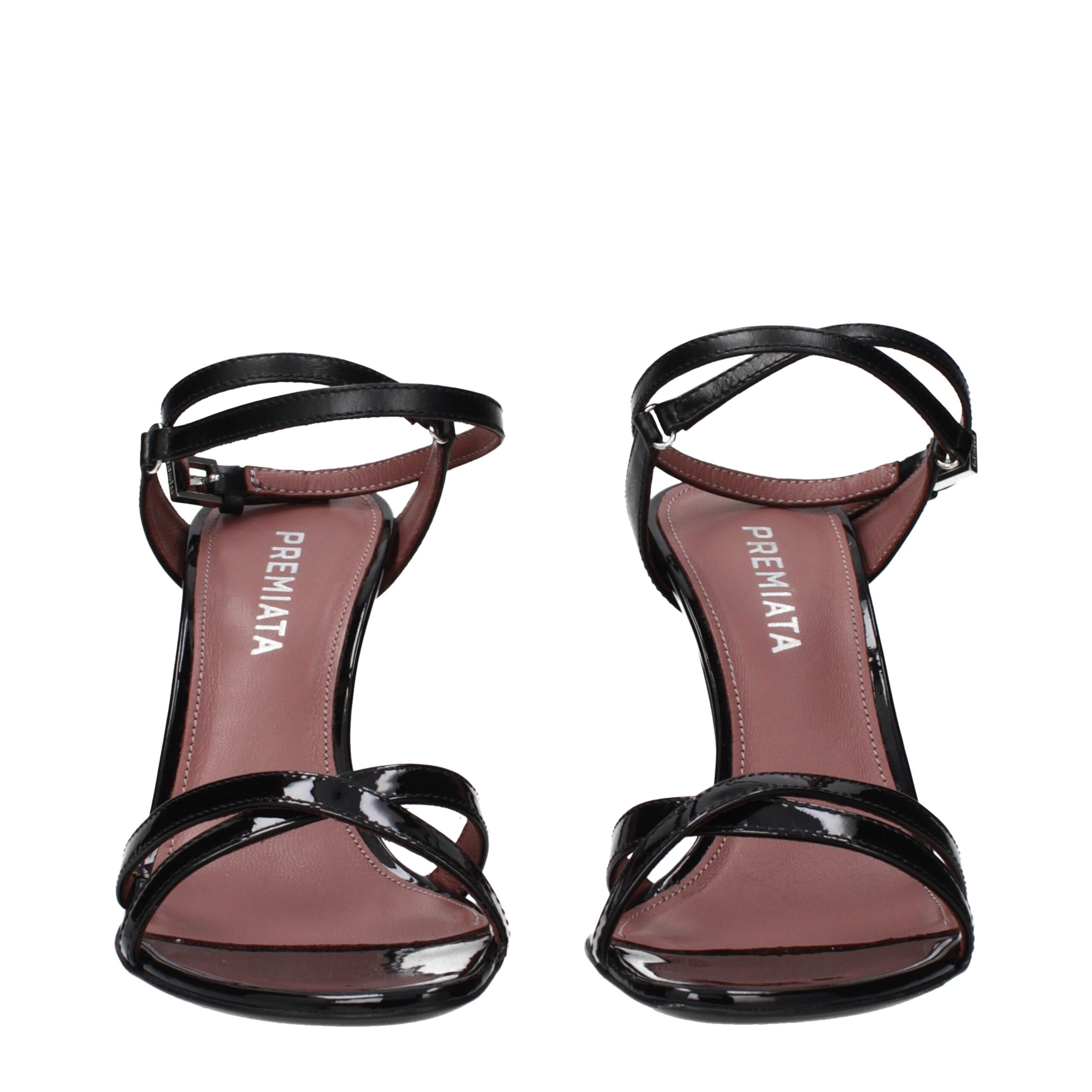 Premiata Black Leather Stiletto Heel Sandals - Image 3