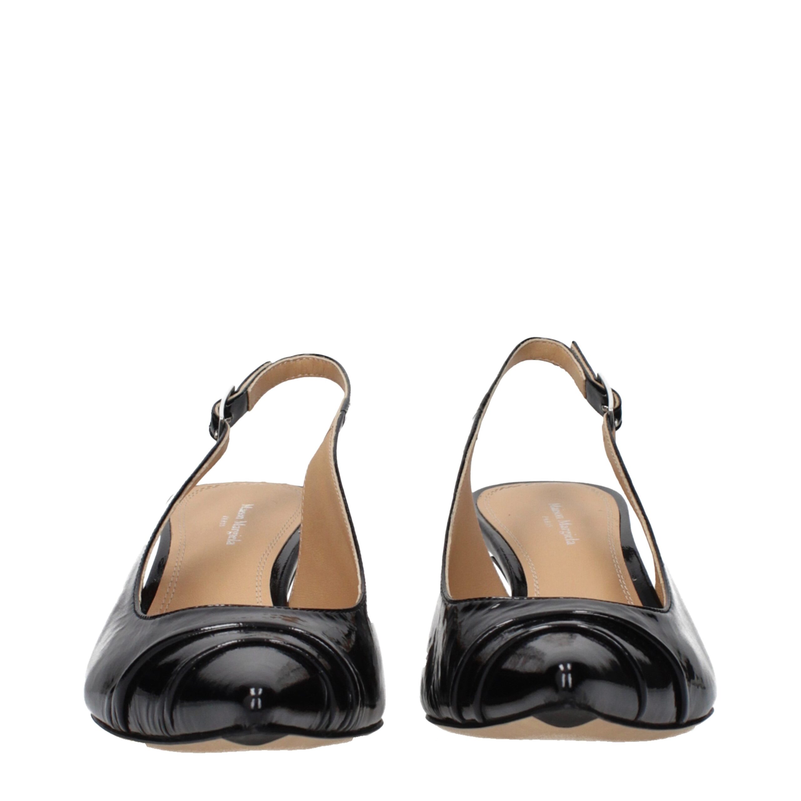 Maison Margiela Black Leather Mid Heel Pumps - Image 3