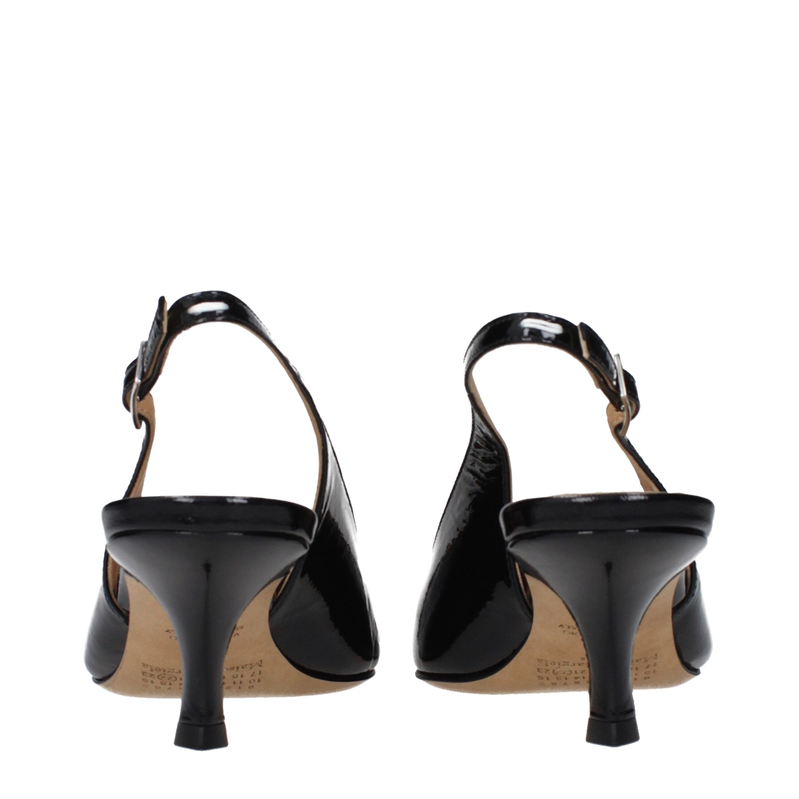 Maison Margiela Black Leather Mid Heel Pumps - Image 5