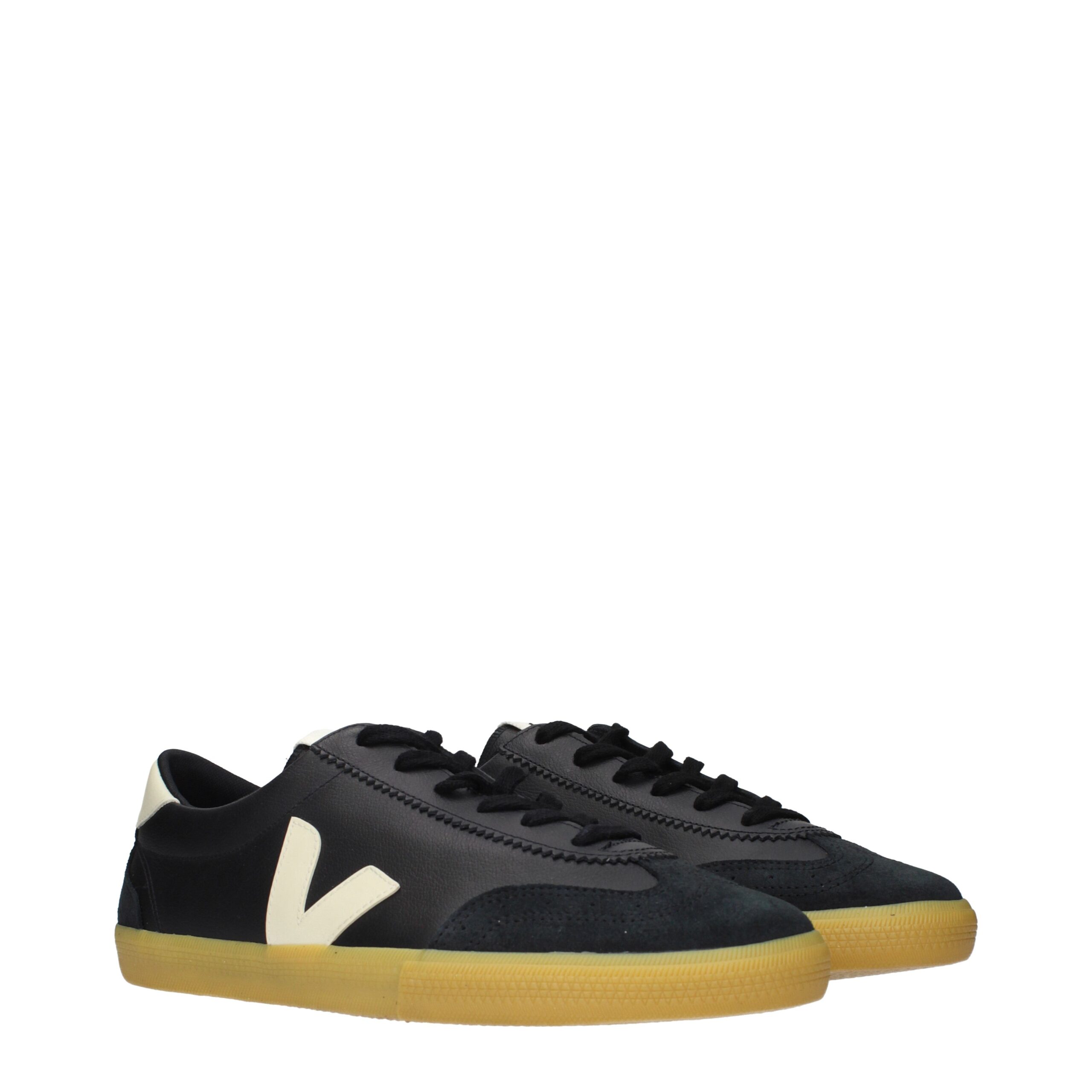Veja Black Leather Low Top Sneakers - Image 2