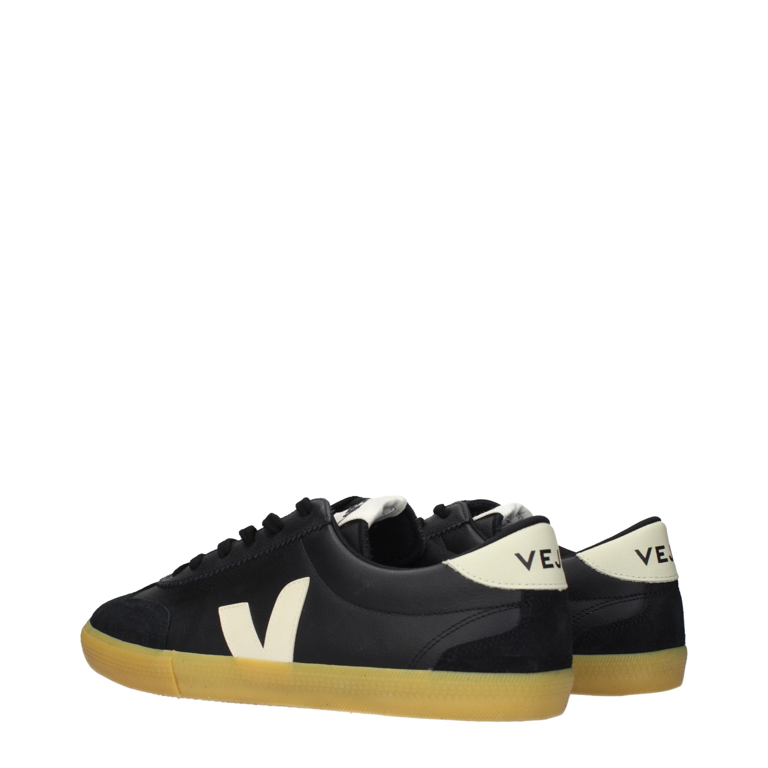 Veja Black Leather Low Top Sneakers - Image 4