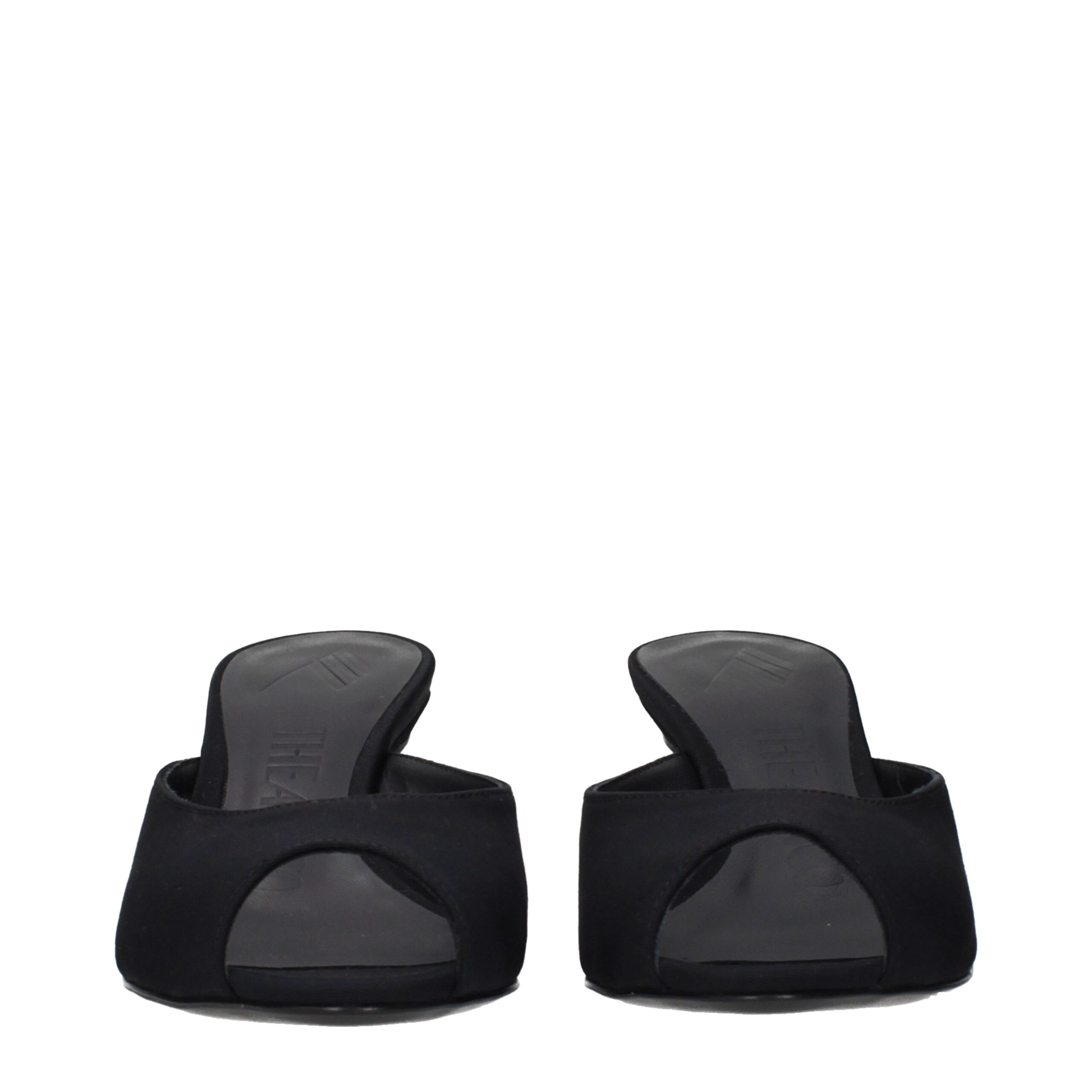 The Attico Black Fabric Flat Sandals - Image 3
