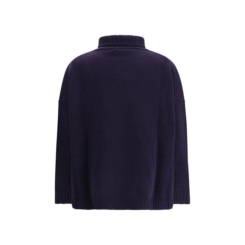 Max Mara Blue Fleece Wool Turtleneck - Image 2
