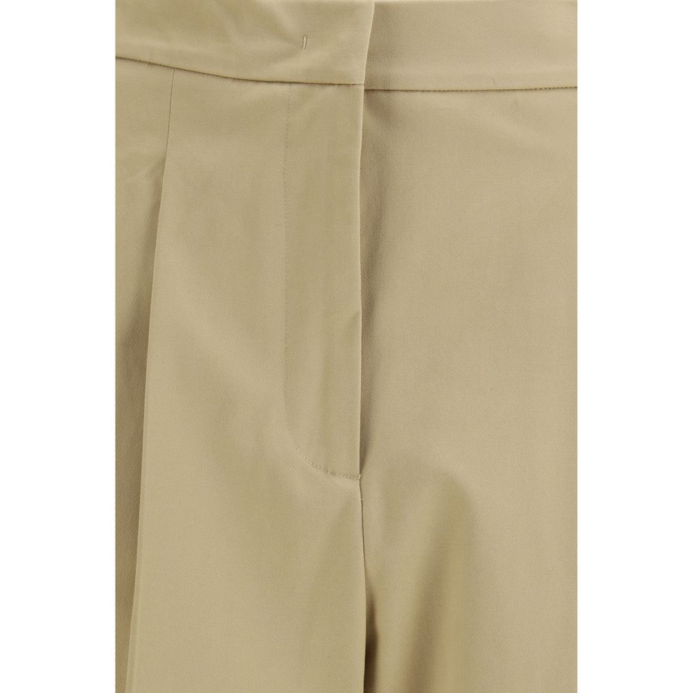 Max Mara Beige Cotton Cropped Pants - Image 3