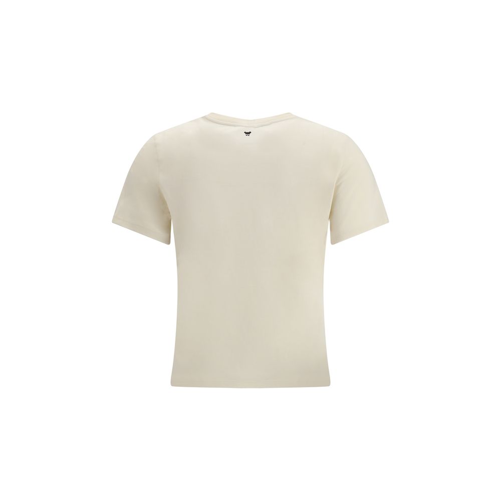 Max Mara Cream Cotton T-Shirt - Image 2