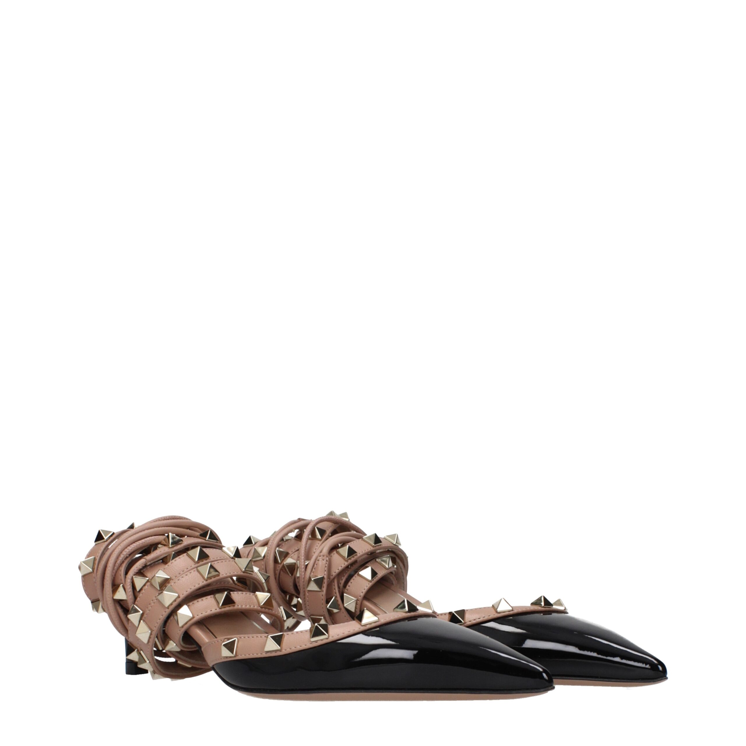 Valentino Garavani Black Leather Strap-On Sandals - Image 2