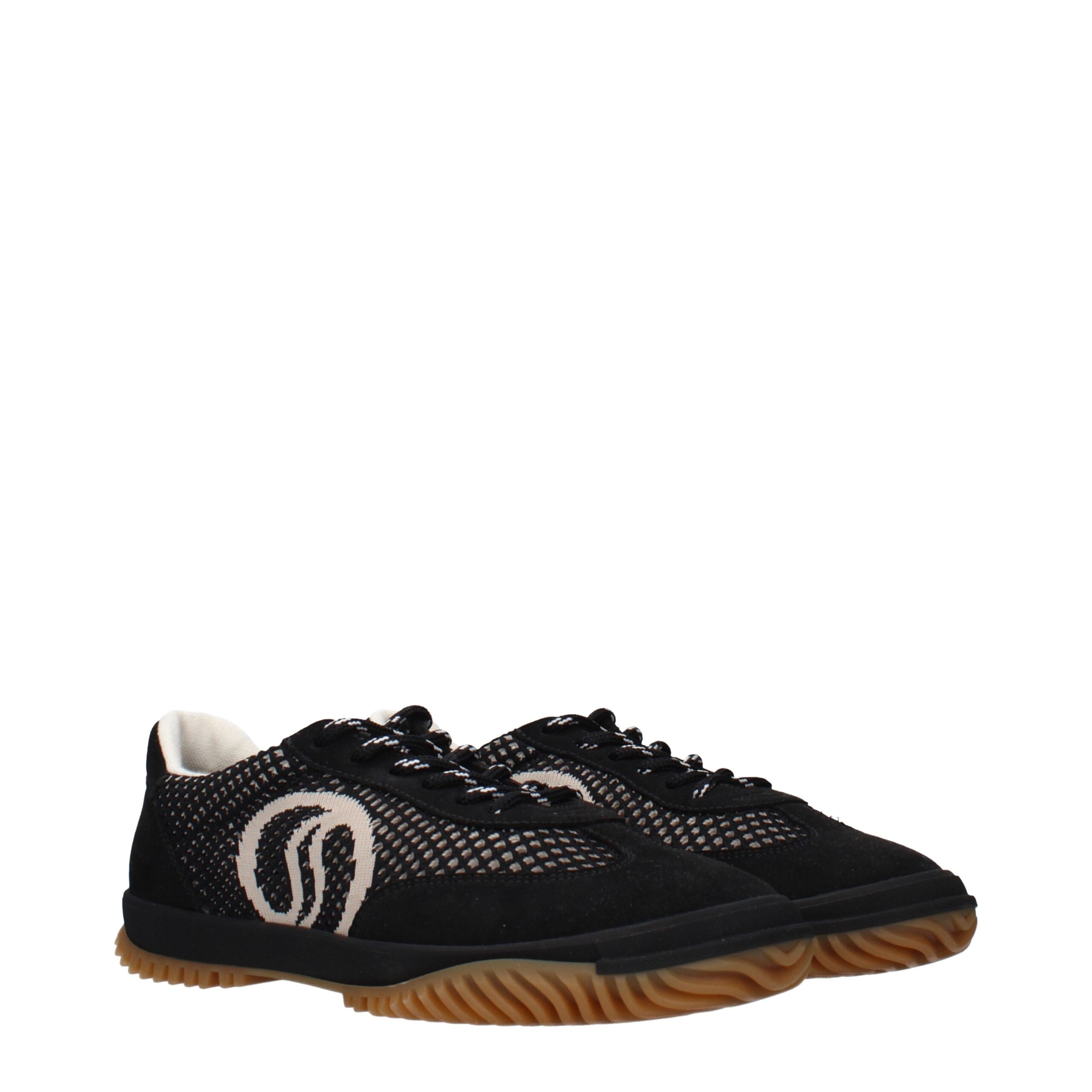 Stella McCartney Black Fabric Low Top Sneakers - Image 2